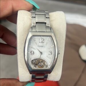 Fossil Silver Watch with White Dial